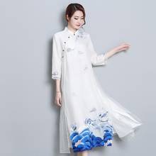 Vestido cheongsam mejorado, vestido ao dai, vietnamita, aodai, vietnam, estampado floral, qipao vintage, novedad 2020 2024 - compra barato