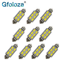 Gfoloza-lámpara de techo para coche, luz de lectura sin Error Canbus, C5w, 31mm, 36mm, 39mm, 42mm, luces interiores LED, 10 Uds., 6SMD 5630, blanco 2024 - compra barato