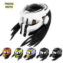 Tnog-capacete protetor de motocicleta, modelo masculino, retrô, trançado preto, personalizado 2024 - compre barato