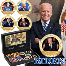 Joe Biden US President Colored Gold Plated Commemorative Coins Set Collectible American Challenge Coin US Medal Gifts for Men 2024 - buy cheap