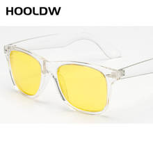HOOLDW квадратные поляризационные солнцезащитные очки для мужчин и женщин, прозрачные солнцезащитные очки ночного видения, брендовые дизайнерские солнцезащитные очки UV400, очки 2024 - купить недорого