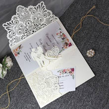 Cartão de convite de casamento com impressão personalizada 3d, convite de noivado e noivado, sr. & sra. ic053, (100) 2024 - compre barato