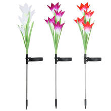 2pcs Solar Light For  LED Solar Lamp Color Changing Lily Flower Outdoor Lighting Lamp Waterproof Path Yard Garden Decor Dropship 2024 - buy cheap