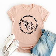 Camiseta feminina vintage, camiseta para você é importante, forte e entendida, boneca cristã, unisex 2024 - compre barato