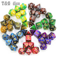 Promotion Top Quality 7pcs Dice Set with Nebula effect poker DnD d4,d6,d8,d10,d12,d20 Polyhedral rpg Board game dice gift toy 2024 - buy cheap