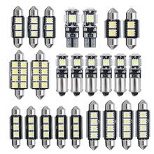 Mayitr-Luz LED blanca para Interior de coche, lámpara para matrícula de maletero, guantera, piezas de bombillas para reposapiés, 23 piezas, T10 5050 2024 - compra barato