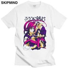 Camiseta única Rurouni Kenshin para hombre, camisa de Manga corta de Anime samurái X, Himura Kenshin, camisetas de algodón puro, regalo de Merch 2024 - compra barato