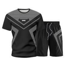 Chándal para hombre, conjunto de pantalones cortos de verano, camisa de manga corta y pantalones cortos, ropa deportiva informal para hombre, ropa de gimnasio, trajes de sudor para hombre 2024 - compra barato