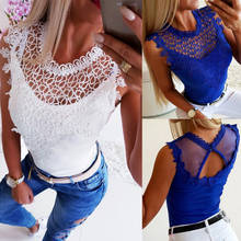 Sexy Summer  Mesh O-neck Sleeveless Hollow Out Women Tops Summer T Shirt  Off The Shoulder Tops for Women 2024 - buy cheap