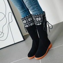 Hot Sale Knee High Boots Female Winter Boots Women Long Boots Flat Flock Sexy Fashion Shoes Black 34--43 Riding Boots 2024 - buy cheap