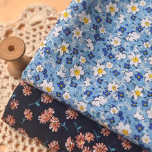 Tela de algodón con flores pequeñas, tejido Retro de 2 colores para vestido superior, ropa, bata, mantel, cortina, Material hecho a mano 2024 - compra barato