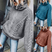 Suéteres de cuello alto para mujer, suéter grueso y cálido, Tops de punto, otoño e invierno, novedad de 2020 2024 - compra barato