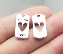 25pcs/lot--20x10mm, Antique silver plated follow you heart charms,DIY supplies,Jewelry accessories 2024 - buy cheap
