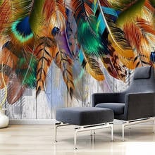 Custom 3D Photo Wallpaper For Bedroom Walls Modern Colorful Feathers Art Wall Painting Living Room TV Background Mural Wallpaper 2024 - buy cheap