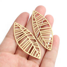10pcs Raw Brass Charms Open Large Leaf Pendant Jewelry Fashion Hyperbolic Charms For Earring Necklace Jewelry Making Findings 2024 - buy cheap