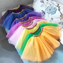 Saia tutu de arco-íris para balé infantil, roupa de bailarina fofa para meninas danças de princesas 2024 - compre barato