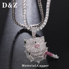 D & Z Ins Мода Iced Out Bling CZ Собака с иглой ожерелья подвески для мужчин хип хоп улица рэппер ювелирные изделия 2024 - купить недорого