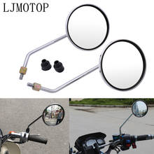 For Honda CB 650 125 R R900RR R250R XADV 750 X-11 VFR 1200 Universal Motorcycle Mirrors Aluminum Chrome Round Mirror Long Stem 2024 - buy cheap