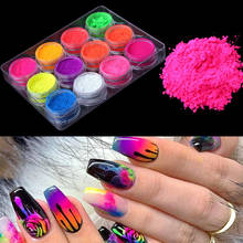 Neon Nail Powder Pigment Set Fluorenscence Spangle Nail Glitter Make Up sparkle Shining Chrome Dust Decoration 2024 - купить недорого