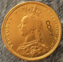 24-K Gold plated 1888 Britain coins copy 2024 - buy cheap