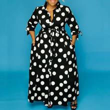 Vestido africano de lunares para mujer, Vestido largo de manga larga, talla grande, 5XL 2024 - compra barato