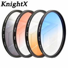 KnightX Grad Grey blue red Camera Lens Filter For canon sony nikon accessories color 18-135 50d 500d 49 52 55 58 62 67 72 77 mm 2024 - buy cheap