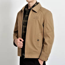 2020 otoño chaqueta nueva casuales de los hombres de Color sólido cuello abrigo de primavera de los hombres de talla grande M-4XL algodón ropa Veste Homme 2024 - compra barato
