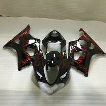 Injection mold Fairing KIT for GSXR1000 K3 03 04 GSXR 1000 2003 2004 gsxr1000 Red flames black Fairings set+gifts SS01 2024 - buy cheap