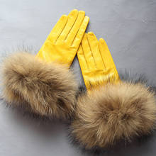 Lg0004B перчатки из натурального меха енота кожаные женские перчатки из натурального меха овчины женские перчатки из натуральной кожи 2024 - купить недорого