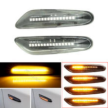 2 led marcadores laterais dinâmicos, amarelo, luzes de seta para bmw e90, e91, e92, e93, e46, e60, e82, acessórios de luz para carro 2024 - compre barato