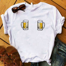 Женская футболка с принтом в виде двух чашек пива, модная футболка с коротким рукавом, 2019 2024 - купить недорого