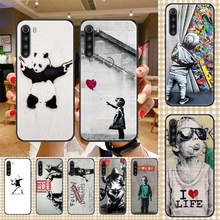 Arte de rua banksy graffiti caso de telefone para xiaomi redmi nota 7 7a 8t 9 9a 9s 10 k30 pro ultra preto moda concha pintura 2024 - compre barato