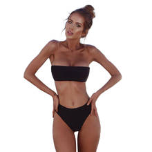 2020 New Women Solid Swimwear Sexy Bandage Two Piece Swimsuit Backless Bathing Suit Bodysuit Beachwear Swim Monokini Plus Size 2024 - buy cheap