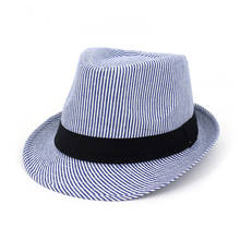 Sombreros de fieltro a rayas para hombre y mujer, sombrero de fiesta de Jazz, Top Formal, tapasol, Unisex, gorra de playa para adultos, GH-815 2024 - compra barato