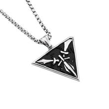 New arrival Vintage sword Triangular pendant necklace men 316L stainless steel sliver necklace for men hip hop jewelry CAGF0380 2024 - buy cheap