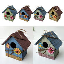 Decorative Bird House Hanging BirdHouse w/ Jute Cord Outdoor Garden Decor 2024 - buy cheap