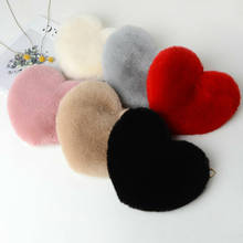 Bolso en forma de corazón para mujer, bolsa peluda de felpa para hombro, regalo para el Día de San Valentín, nueva moda 2024 - compra barato