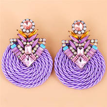 2022 New Colorful Crystal Earrings For Women High-quality Rhinestone Handmade Round Drop Earring Fashion Jewelry Gift 2024 - buy cheap