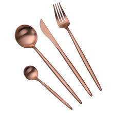 Rosegold Cutlery Tableware Set Forks Knives Spoon 18/10 Stainless Steel Fork Spoon Knife Set Kitchen Golden Cutlery Dropshipping 2024 - buy cheap