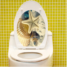 Adesivos 3d vívidos para assento do vaso sanitário, adesivos para decoração de casa diy sealife flores estrela do mar elefante padrão de parede arte mural de parede pvc deca 2024 - compre barato
