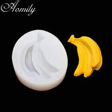 Amoliy-Mini molde de silicona de fruta de plátano, herramientas de decoración de pasteles, Fondant, Chocolate, cumpleaños, accesorios de decoración de pasteles 2024 - compra barato
