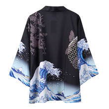 Japanese Pajamas Man Mens Haori Male Yukata Carp Wave Kimonos Karate Samurai Costume Kimono Cardigan Japanese Kimono Men 2024 - buy cheap