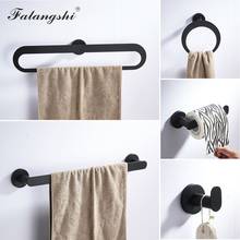 Falangshi 304 Stainless Steel Bathroom Accessories Black Towel Holder Single Towel Bar Toilet Roll Paper Holder Robe Hook WB8849 2024 - buy cheap