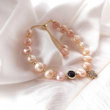 Pink Freshwater Pearl Bracelet for Women Wedding Engagement Bracelet Exquisite Beads Chain Bracelet Party Birthday Fine Jewelry 2024 - buy cheap