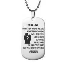 2020 Hot Valentine's Day Accessories Stainless Steel Tag Necklace TOmy husband Alphabet Military Pendant Pendant 2024 - buy cheap