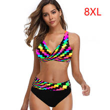 Bikini de realce para mujer, de talla grande 8XL traje de baño, bañador degradado, ropa de baño para playa, 2020 2024 - compra barato