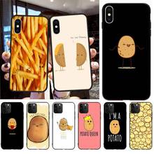 Capa de celular com estampa de batata marrom, capa fofa para iphone 11 pro xs max 8 7 6 6s plus x xs se xr 2024 - compre barato