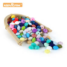 Keep&Grow 500pcs Silicone Beads 12mm Food Grade Lentil Silicone Beads DIY Baby Pendant Necklace Silicone Teether 2024 - buy cheap