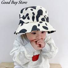 Cow Print Bucket Hats Children Panama Comfortable Breathable Cotton Fisherman Hat Kids Child Outdoor Walking Travel Sun Caps 2024 - buy cheap