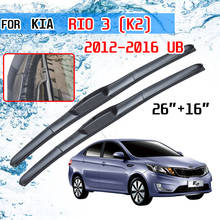 Escobillas de limpiaparabrisas para coche, accesorios para KIA RIO 3 K2 2012 2013 2014 2015 UB, parabrisas delantero, cortador U J Hook 2024 - compra barato